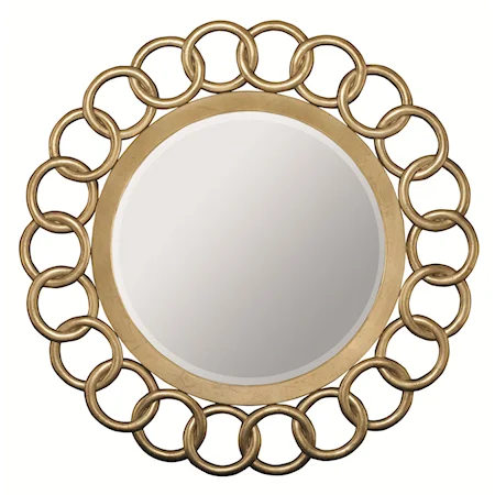Round Mirror with Chain Link Frame Design
